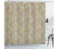 Flowers Butterfly Shower Curtain