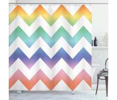 Large Zig Zag Pattern Shower Curtain