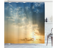 Sky Sun Rays Dusk Shower Curtain