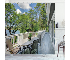 Home Patio Balcony Lake Shower Curtain