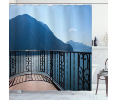 Island Mountain Ocean View Shower Curtain