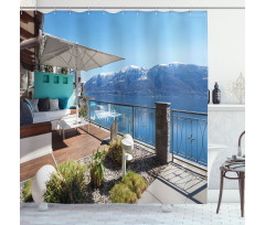 Snowy Mountain Ocean Shower Curtain