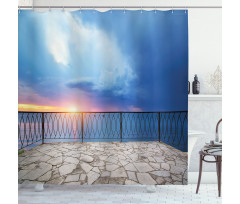 Balcony View Landscape Shower Curtain