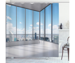Office with Sunny Sky Shower Curtain
