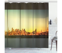 Empty Office Sunset View Shower Curtain