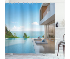 Minimalist Beach House Shower Curtain