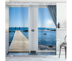 Patio Ocean Sea Sunny Shower Curtain