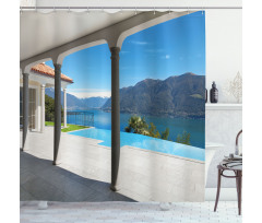 Lake Maggiore Alps View Shower Curtain