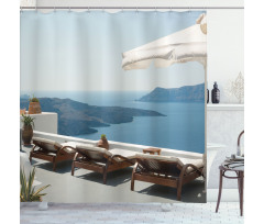 Caldera View Santorini Shower Curtain