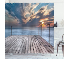 Sea View Terrace Sunset Shower Curtain