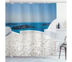 Santorini Island Greece Shower Curtain