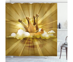 Fairytale Crown and Clouds Shower Curtain