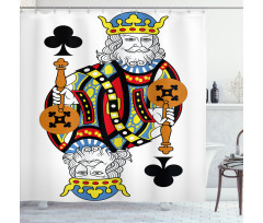 King of Clubs Gamble Card Shower Curtain