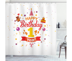 Party with Cones Bear Shower Curtain