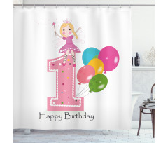 Best Wishes Pink Wand Shower Curtain