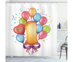 Vintage Kids Birthday Shower Curtain