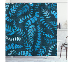 Floral Swirl Leaves Branch Shower Curtain