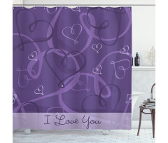 Indigo Purple Hearts Shower Curtain