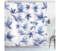 Watercolored Tree Leaves Shower Curtain
