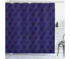 Indigo 3D Paint Cubes Shower Curtain