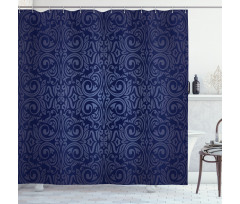 Blue Floral Old Design Shower Curtain