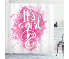 It's a Girl Baby Shower Curtain
