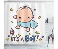Baby Boy Gender Shower Curtain