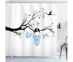 Birds Child Clothes Shower Curtain