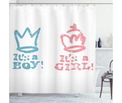 Girl Queen Boy King Shower Curtain