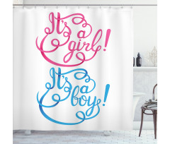 It's a Girl Boy Shower Curtain