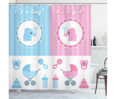 Girl Boy Newborn Baby Shower Curtain