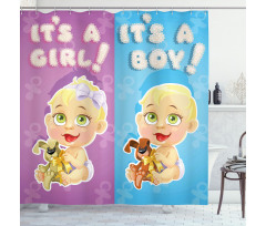 Girl Boy Dogs Shower Curtain