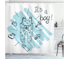 Its a Boy Paintbrush Shower Curtain