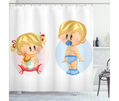Happy Babies Playing Shower Curtain