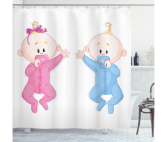 Babies with Pacifiers Shower Curtain