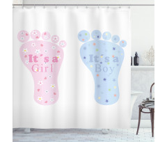 Footprints Blooms Shower Curtain