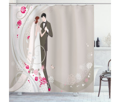 Ceremony Bride Groom Shower Curtain