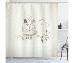 2 Birds Love Shower Curtain