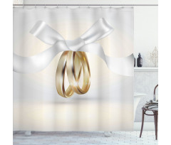 Rings with the Ribbon Shower Curtain