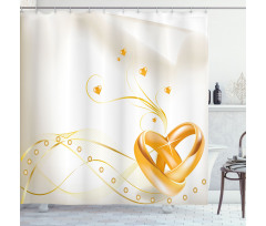 Rings Heart 3D Style Shower Curtain