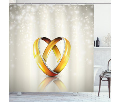 Pair of Rings Marriage Shower Curtain