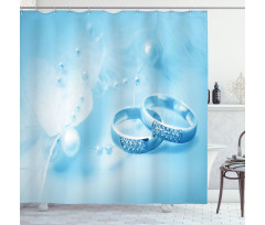 Wedding Rings Pearls Shower Curtain