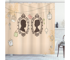 Married Couple Retro Shower Curtain