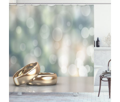 Rings Abstract Bokeh Shower Curtain