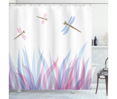 Dragoflies on Flame Shower Curtain