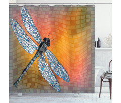 Drangonfly Digital Theme Shower Curtain