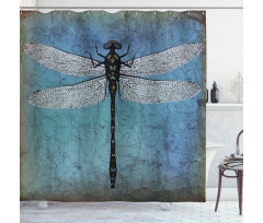 Dragonfly Bug Turquoise Shower Curtain