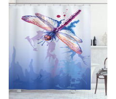 Abstract Dragonfly Shower Curtain