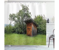 Wooden Hut in Forest Shower Curtain