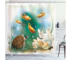 Aquarium Animals Shower Curtain